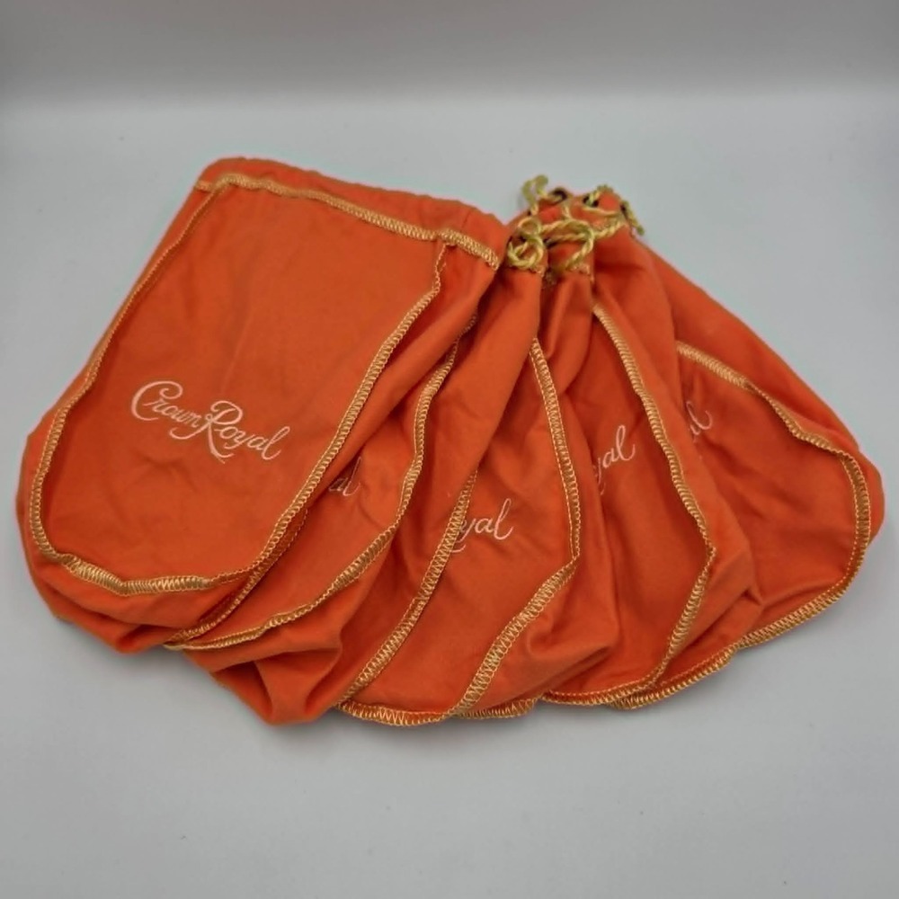 Crown Royale Drawstring Bags Peach (Lot of 5) - Party Favor Wedding Bachelor